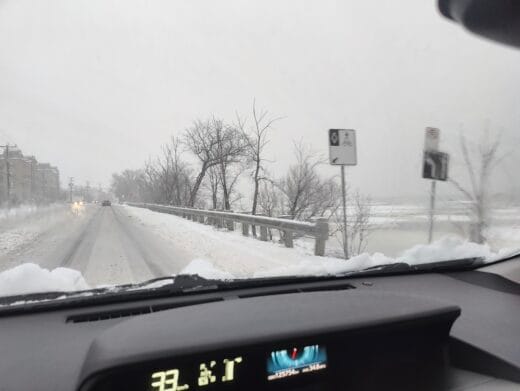 Cold winter road.