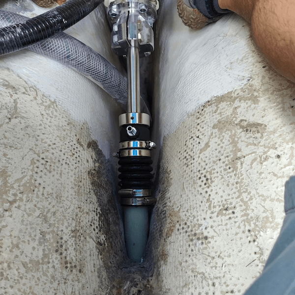 Dry-fitting the Shaft Seal Priot to Pouring Epoxy.
