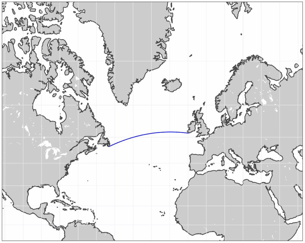 Traversée de l'atlantique de Jean-du-Sud (en 1988).