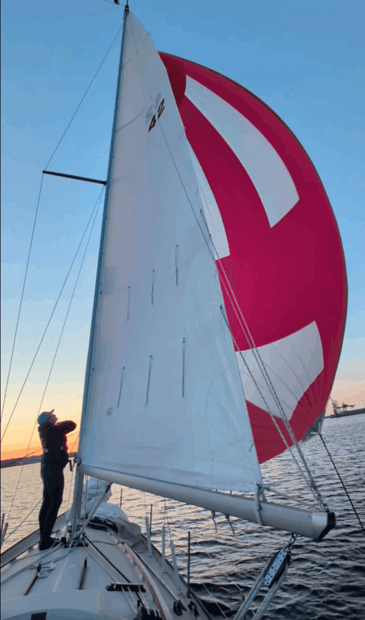 Contessa 32 under spinnaker
