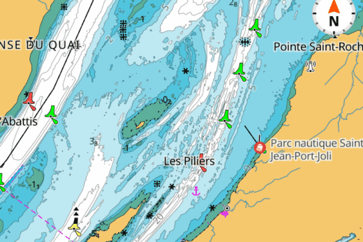 Copie d'écran de l'application C-MAP.