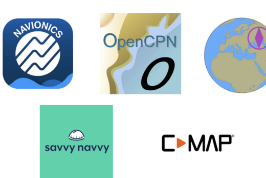 Cinq applications électroniques de navigation.